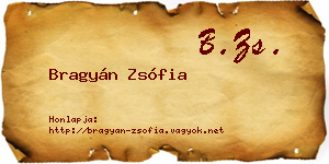 Bragyán Zsófia névjegykártya